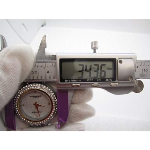 Women Akribos XXIV Diamond Dia Analog 34mm Round Watch (H222) \